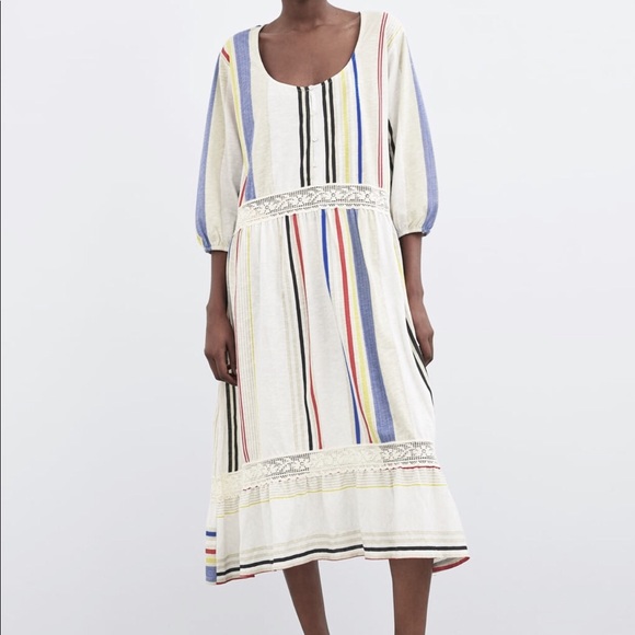 Zara Striped Dress Multicolored NWT Size Small - Picture 8 of 8